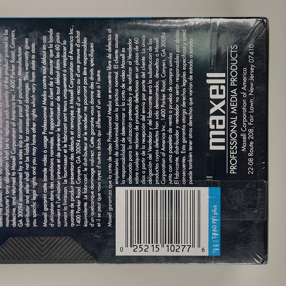 FACTORY SEALED MAXELL P/I PLUS T-160 VHS, 8 Hours in EP mode! - Picture 5 of 10